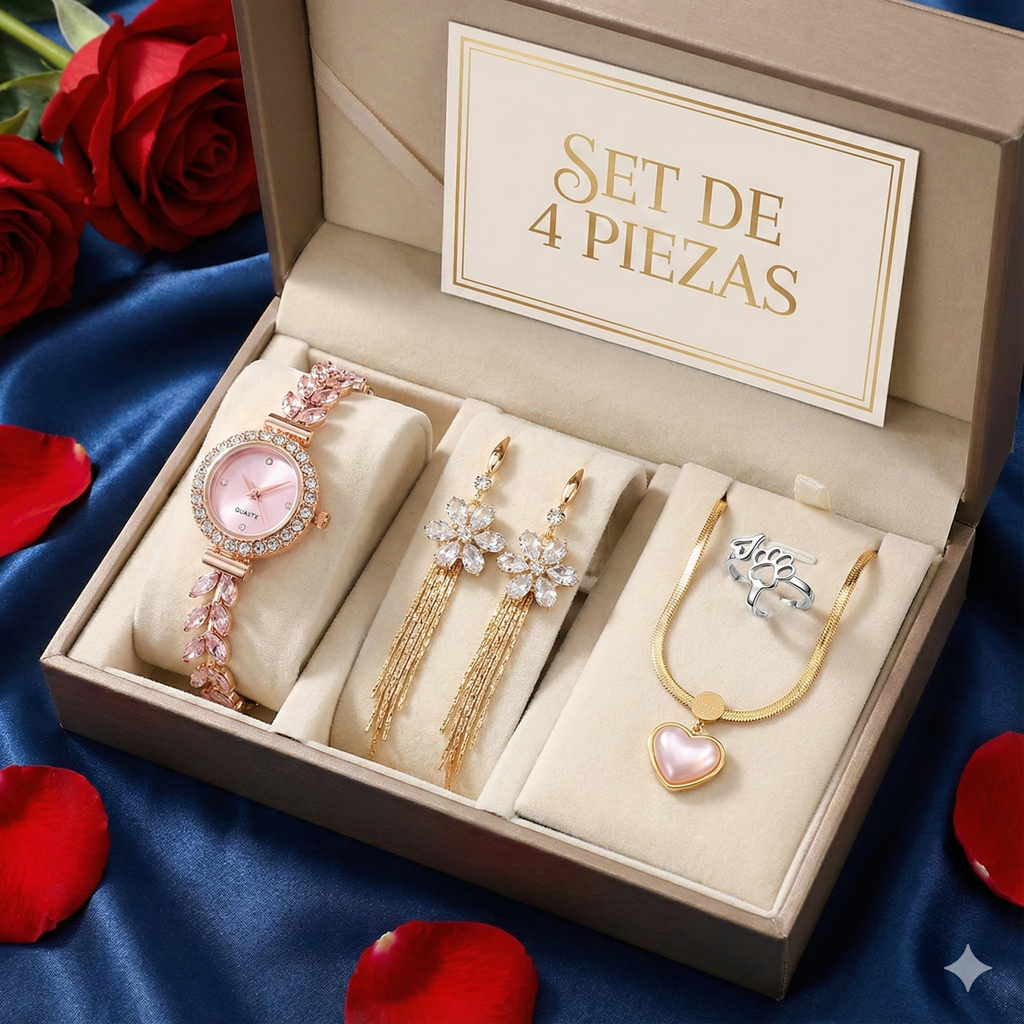 Set Amor & Elegancia de 4 Piezas